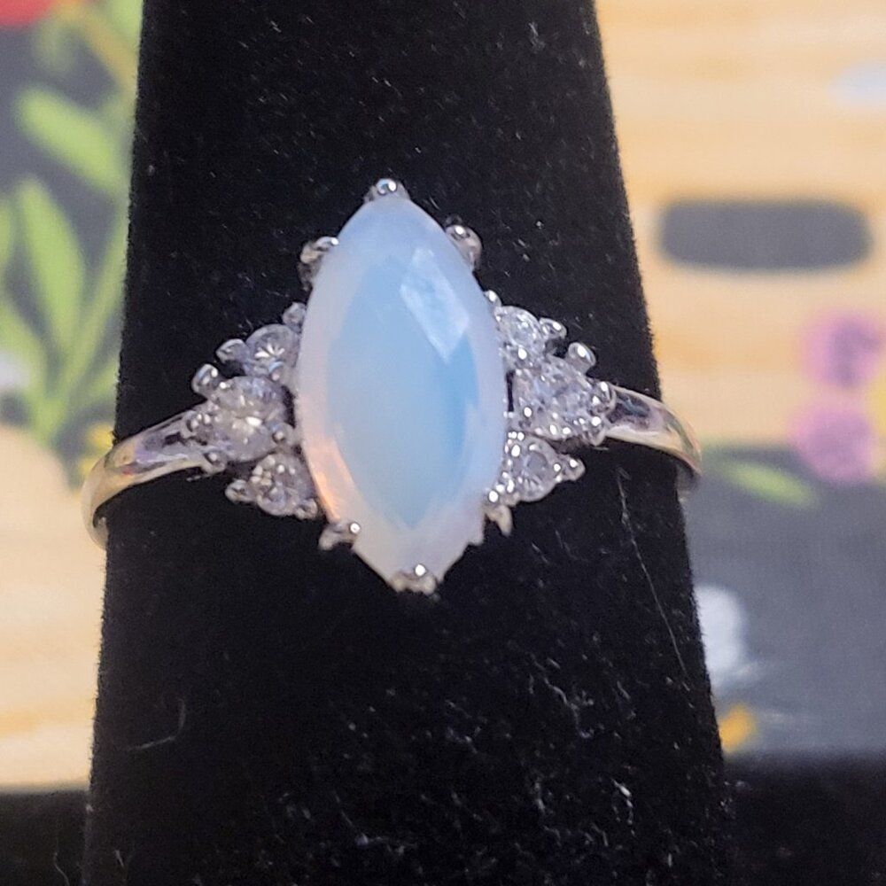 Fragrant Jewels Opal Moonstone & CZ Ring